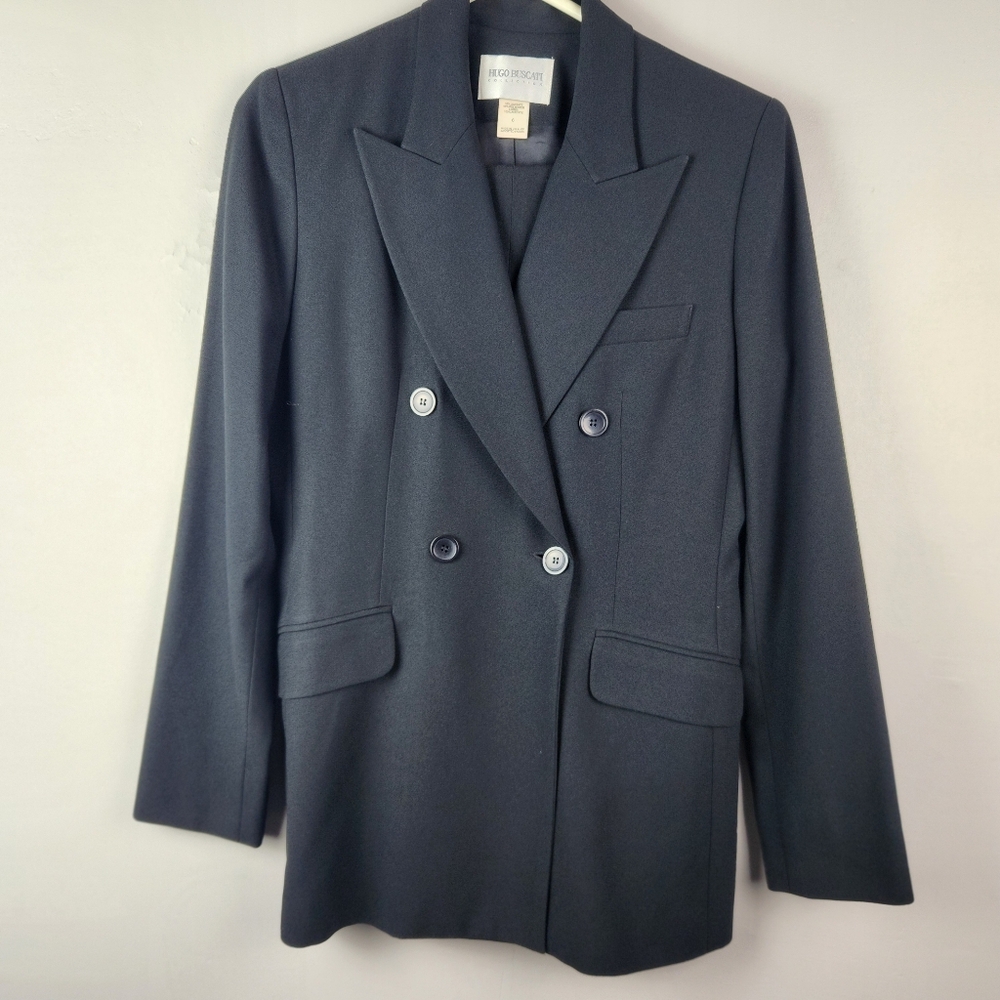 Vintage 90s  Hugo Buscati Double Breasted Suit Size 6